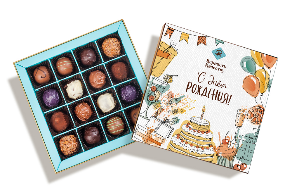                          Шоколадный набор "С днём рождения (торт и шарики)", 16к