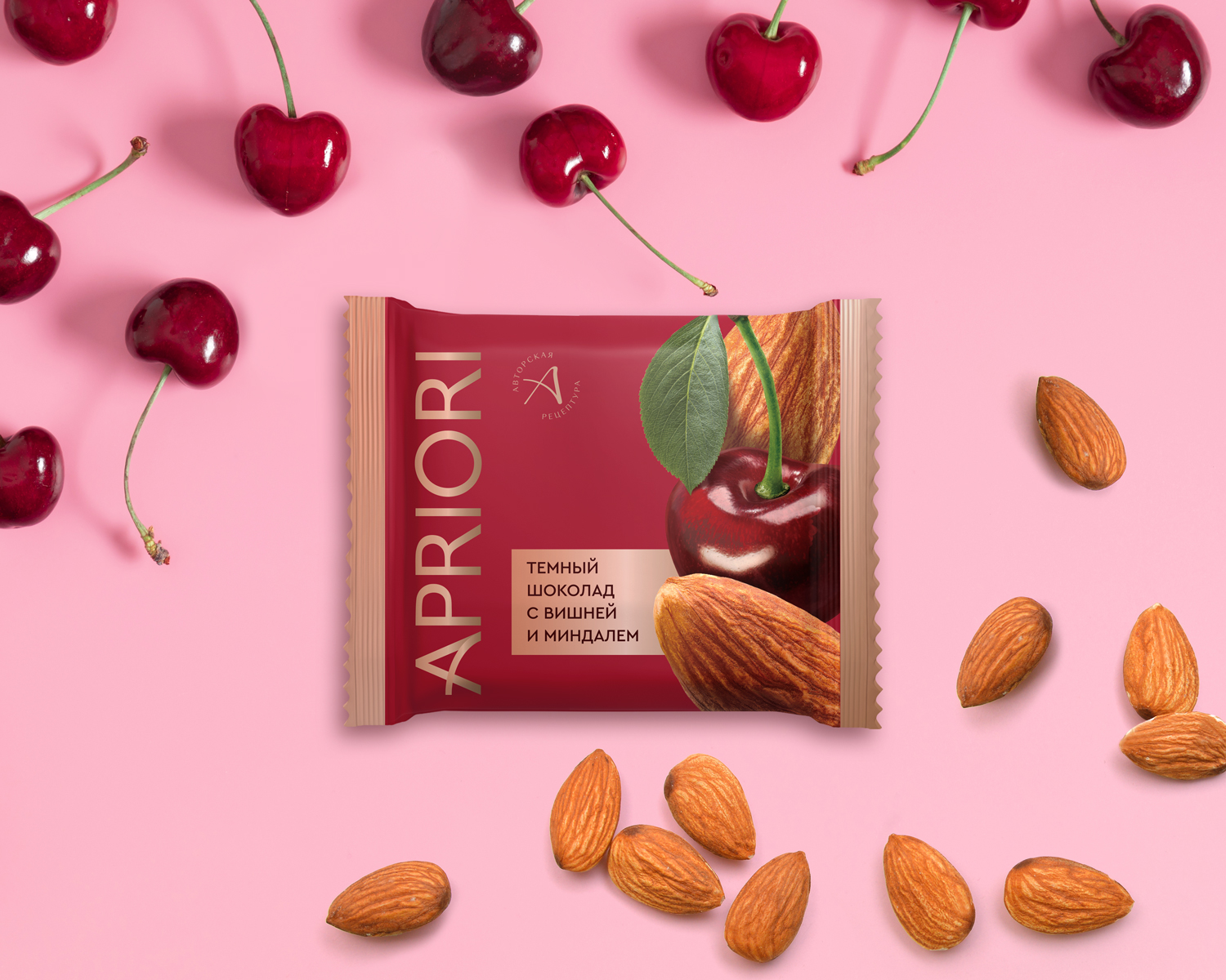                          APRIORI 50г Темный шоколад с вишней и миндалем