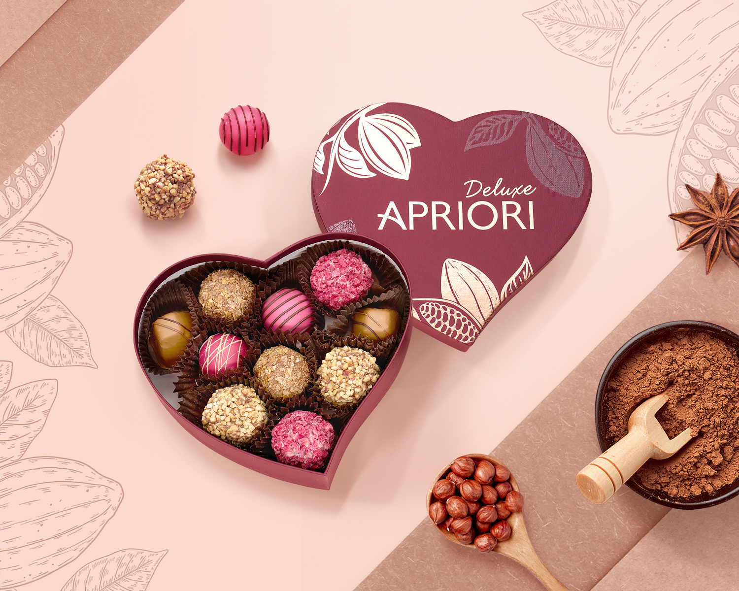                          Шоколадный набор "Ассорти" , 10 конфет, сердце