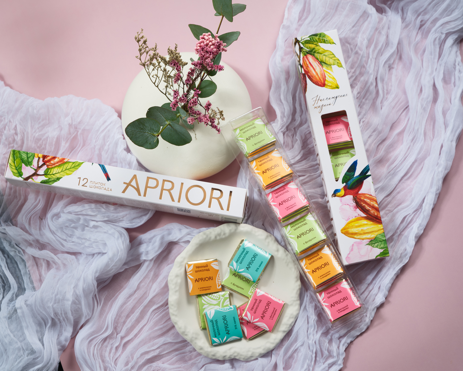                          APRIORI 60г Ассорти темного и молочного шоколада