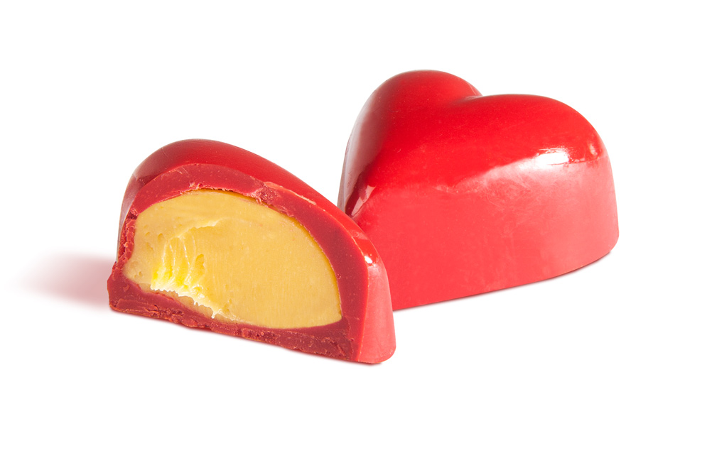                          Красное сердечко (с ганашом манго-маракуйя)