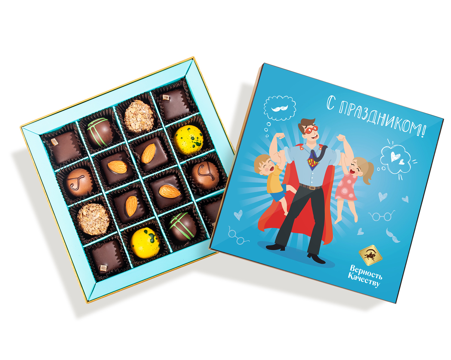                          Шоколадный набор "Поздравляю, папе" (16к)