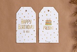 
                        Шильдик 9х5см "Happy Birthday"